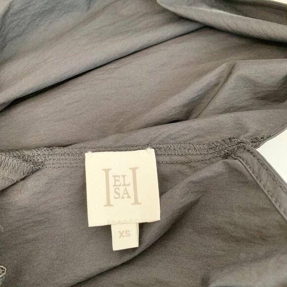 BEST Helsa Mini Dress With Lace in Tech Poplin Small Black Noir French Casual - Picture 9 of 10